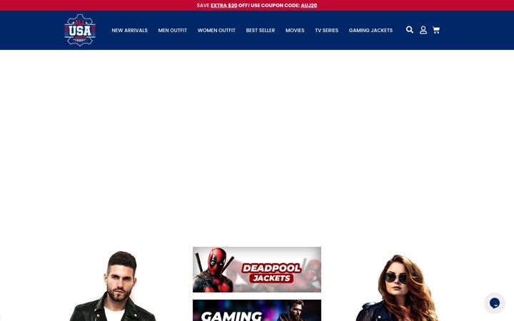 Screenshot of allusajackets.com