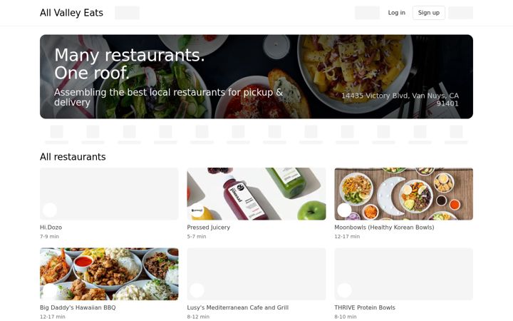 Screenshot of allvalleyeats.com