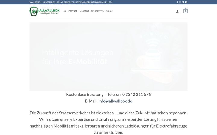 Kuvakaappaus sivustosta allwallbox.de