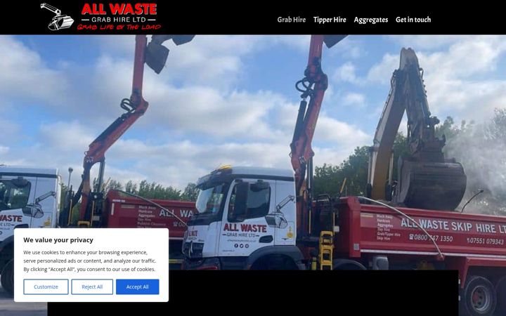 Screenshot of allwastegrabhire.com