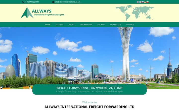 Screenshot of allwaysinternational.co.uk