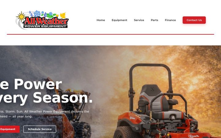 Screenshot of allweatherpowerequipment.com