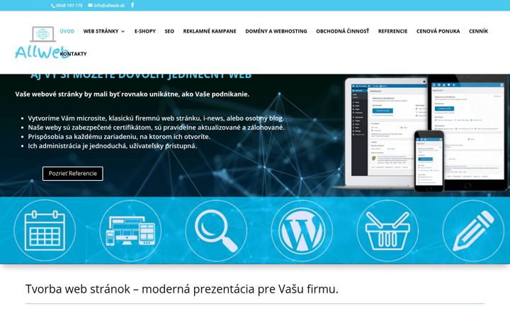 Snímek obrazovky allweb.sk