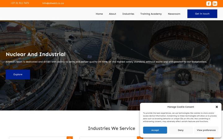 Screenshot of allweld.co.za