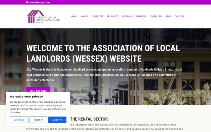Screenshot of allwessex.co.uk