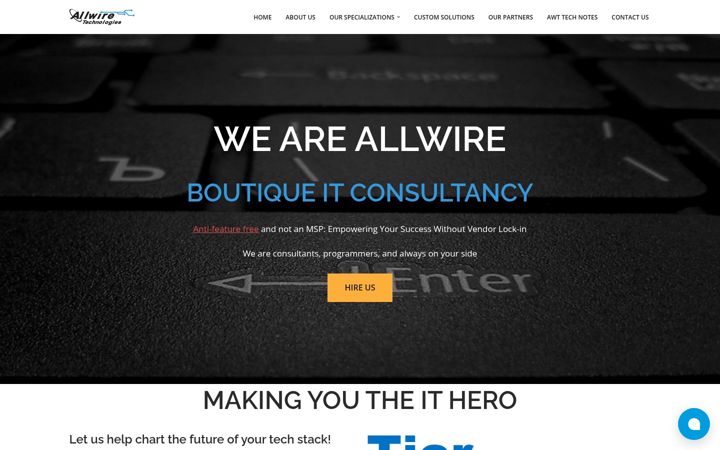 Screenshot of allwiretech.com