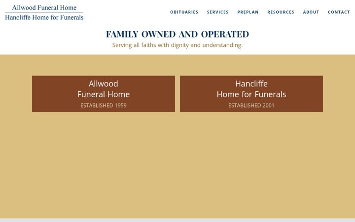 Screenshot of allwoodfuneralhome.com