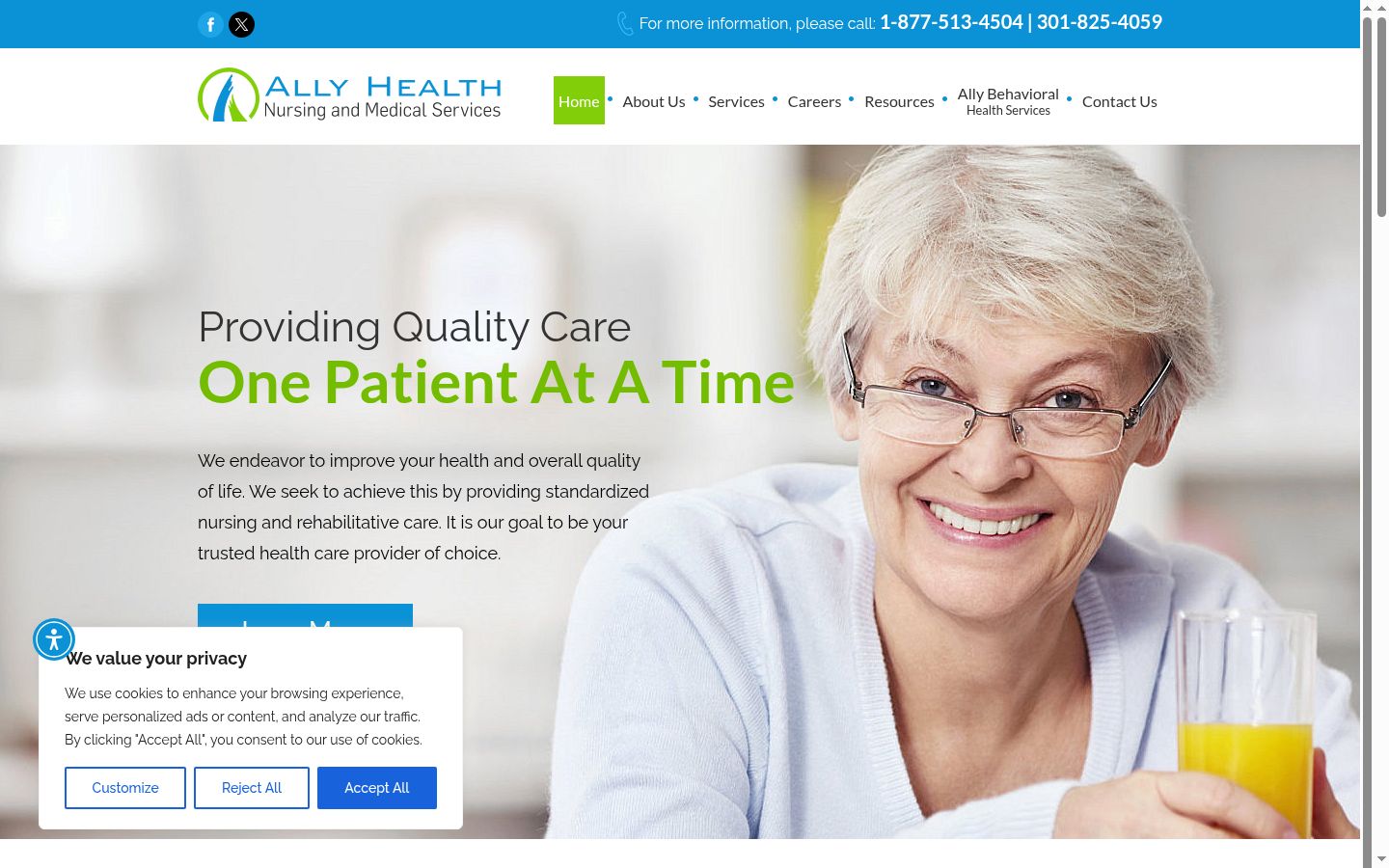 Screenshot of the consent banner shown before any interaction