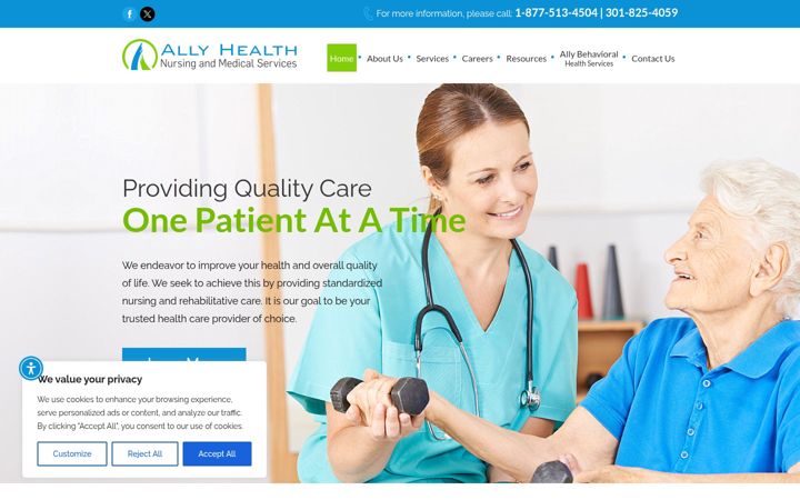 Screenshot of allyhealthinc.com