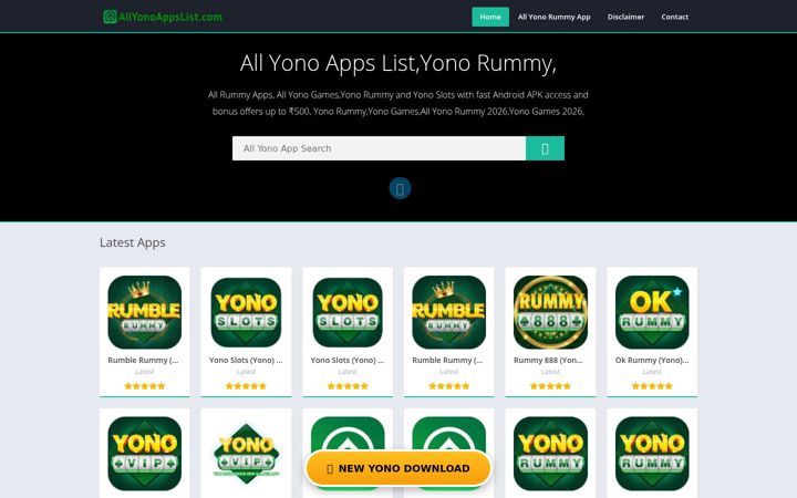Screenshot of allyonoappslist.com