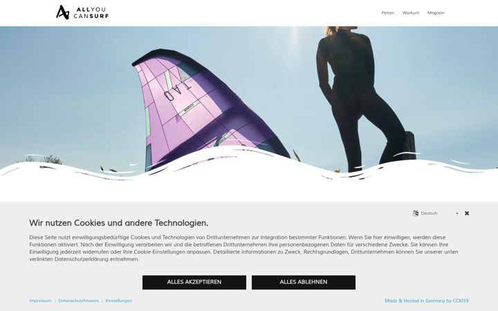 Zrzut ekranu allyoucansurf.de
