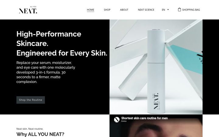 Screenshot of allyouneat.com