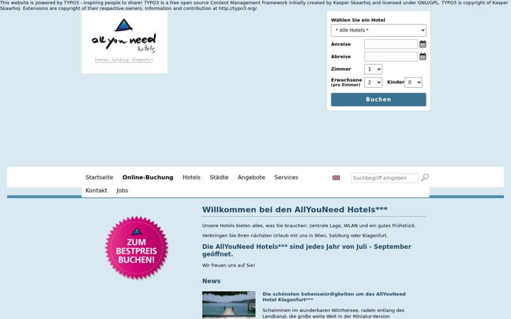 Screenshot of allyouneedhotels.at