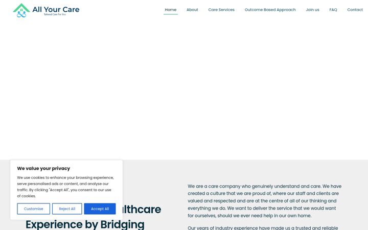 Zrzut ekranu allyourcare.co.uk