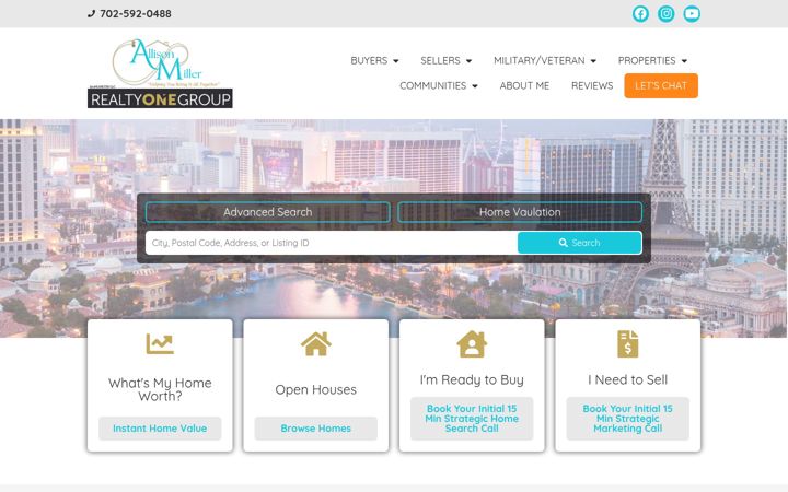 Screenshot von allysellsvegas.com