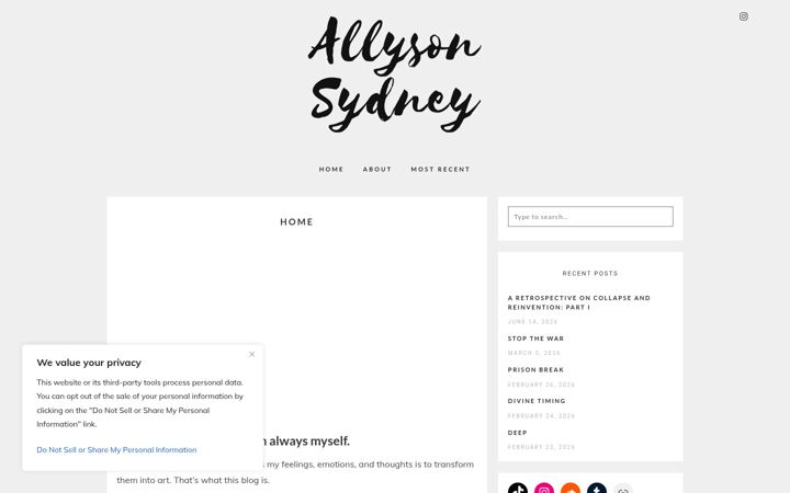 Screenshot of allysonsydney.com