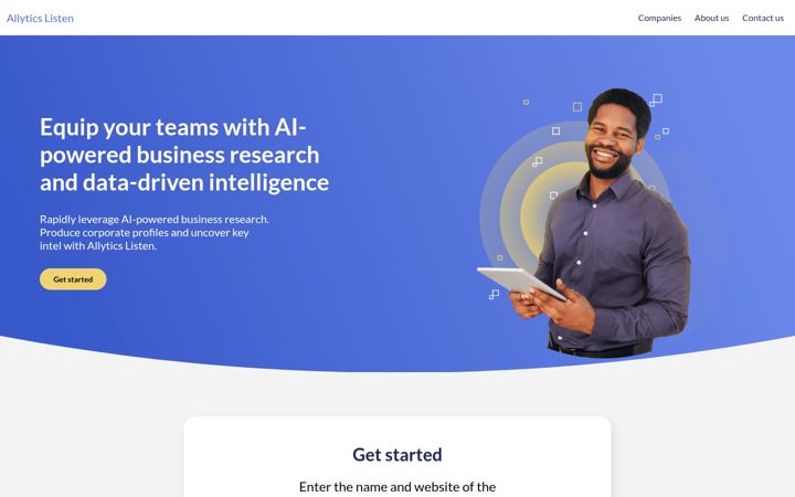 Screenshot of allyticslisten.ai