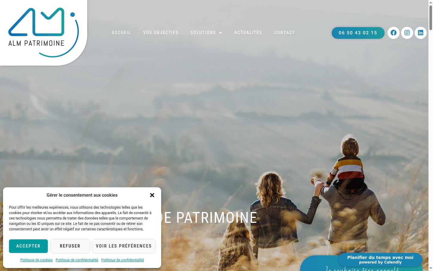 Screenshot del banner di consenso mostrato prima di qualsiasi interazione