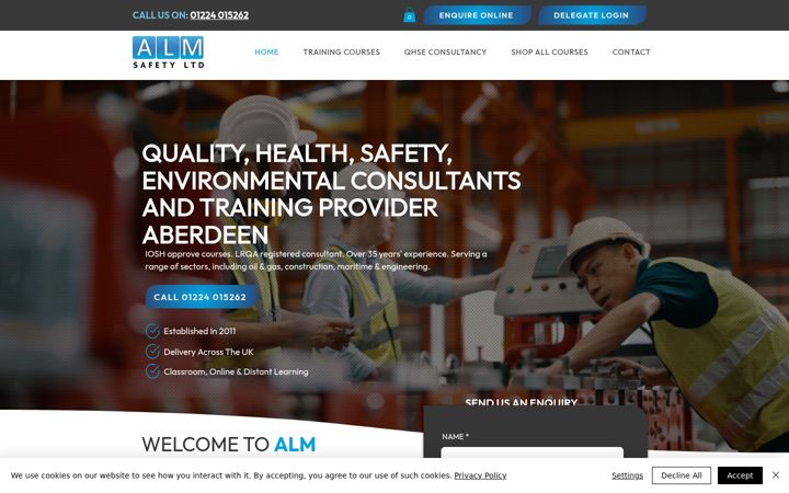 Skærmbillede af alm-safety.com