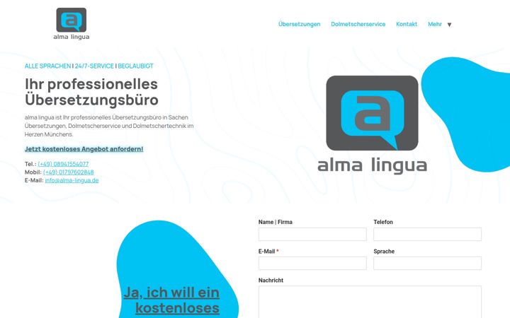 Screenshot of alma-lingua.de