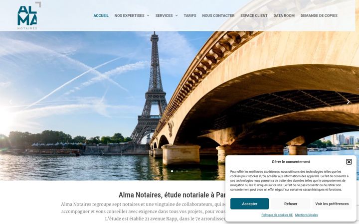 Capture d'écran de alma-notaires.fr