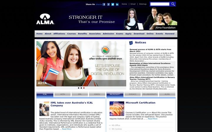 Screenshot of alma.in