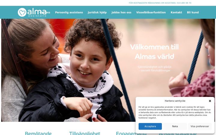 Screenshot of almaassistans.se