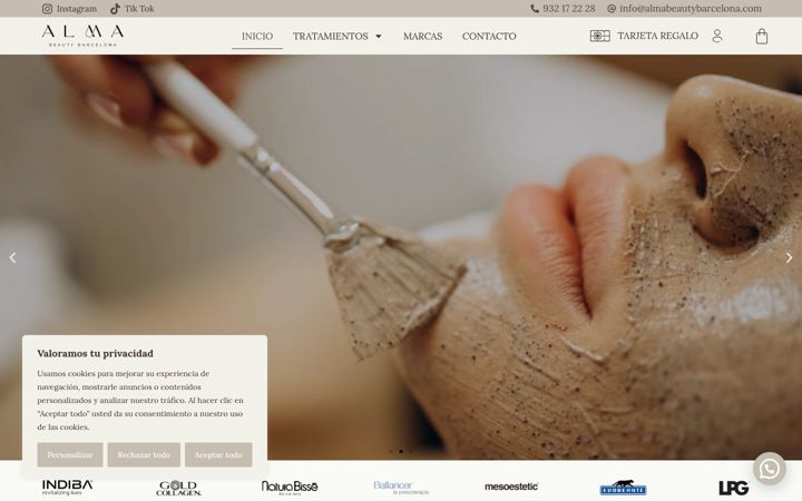 Screenshot of almabeautybarcelona.com