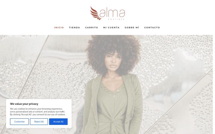 Екранна снимка на almaboutiquegranada.com