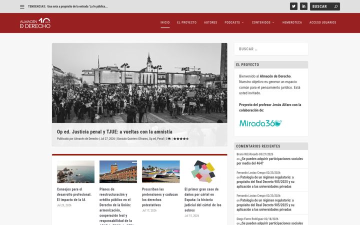 Screenshot of almacendederecho.org