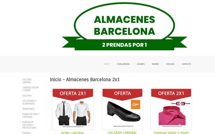 Ekraanipilt saidist almacenesbarcelona2x1.es