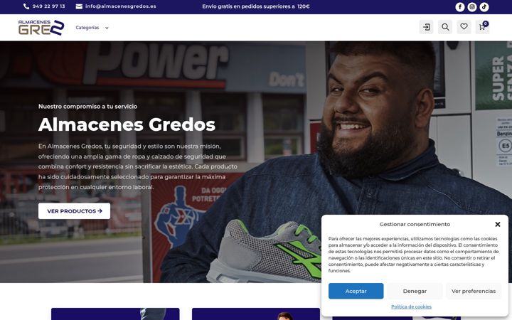 Screenshot of almacenesgredos.com