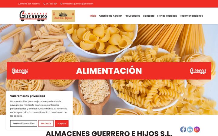 Ekraanipilt saidist almacenesguerrero.es