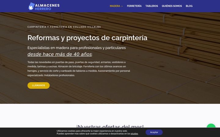 Screenshot of almacenesherrero.net