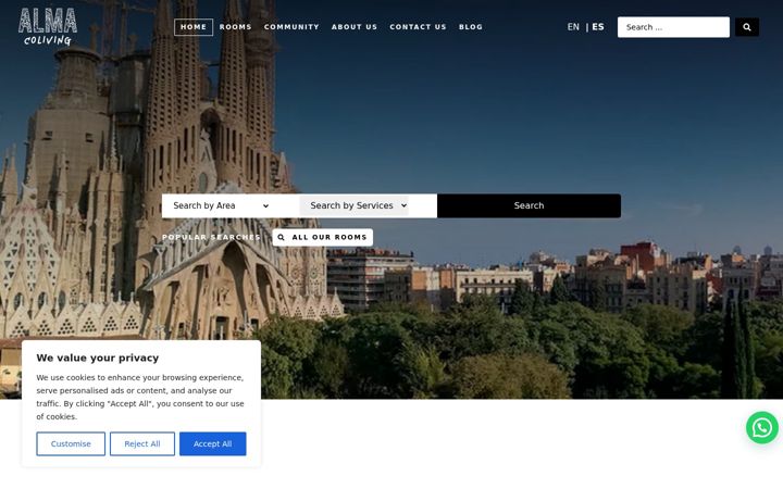 Screenshot of almacoliving.com