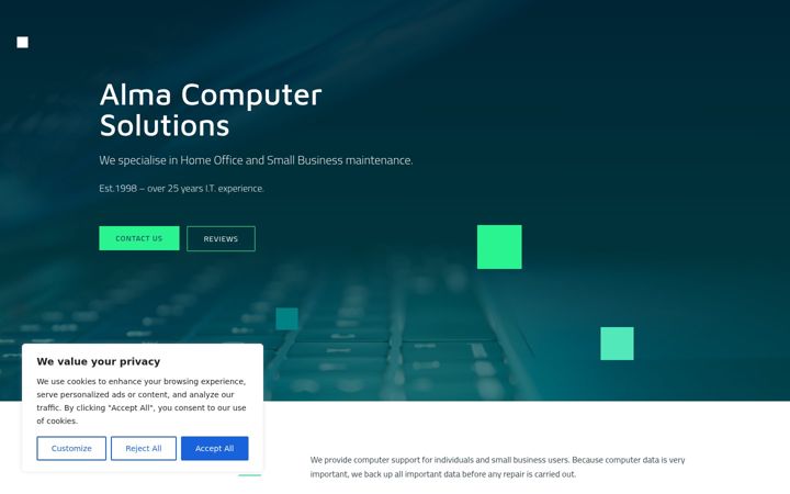 Screenshot of almacomputersolutions.com