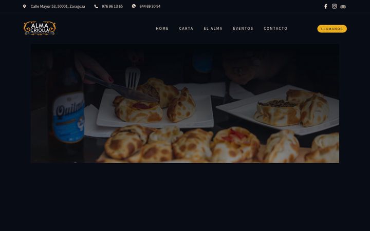 Screenshot of almacriollaempanadabar.com