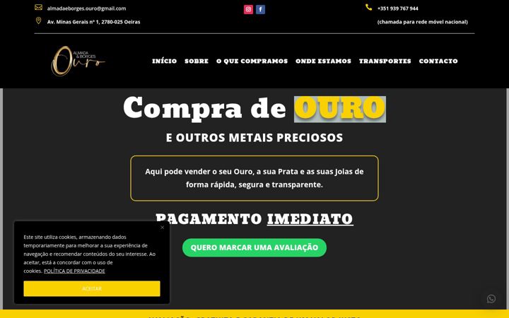Screenshot ta' almadaeborgesouro.pt