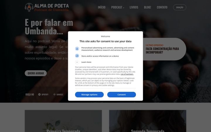 Snimka zaslona za almadepoeta.com.br