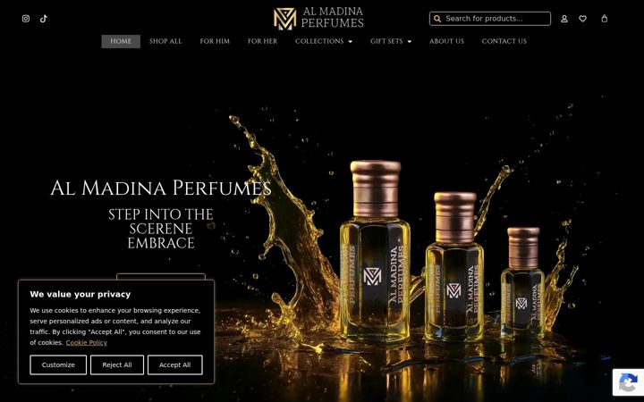Screenshot of almadinaperfumes.com