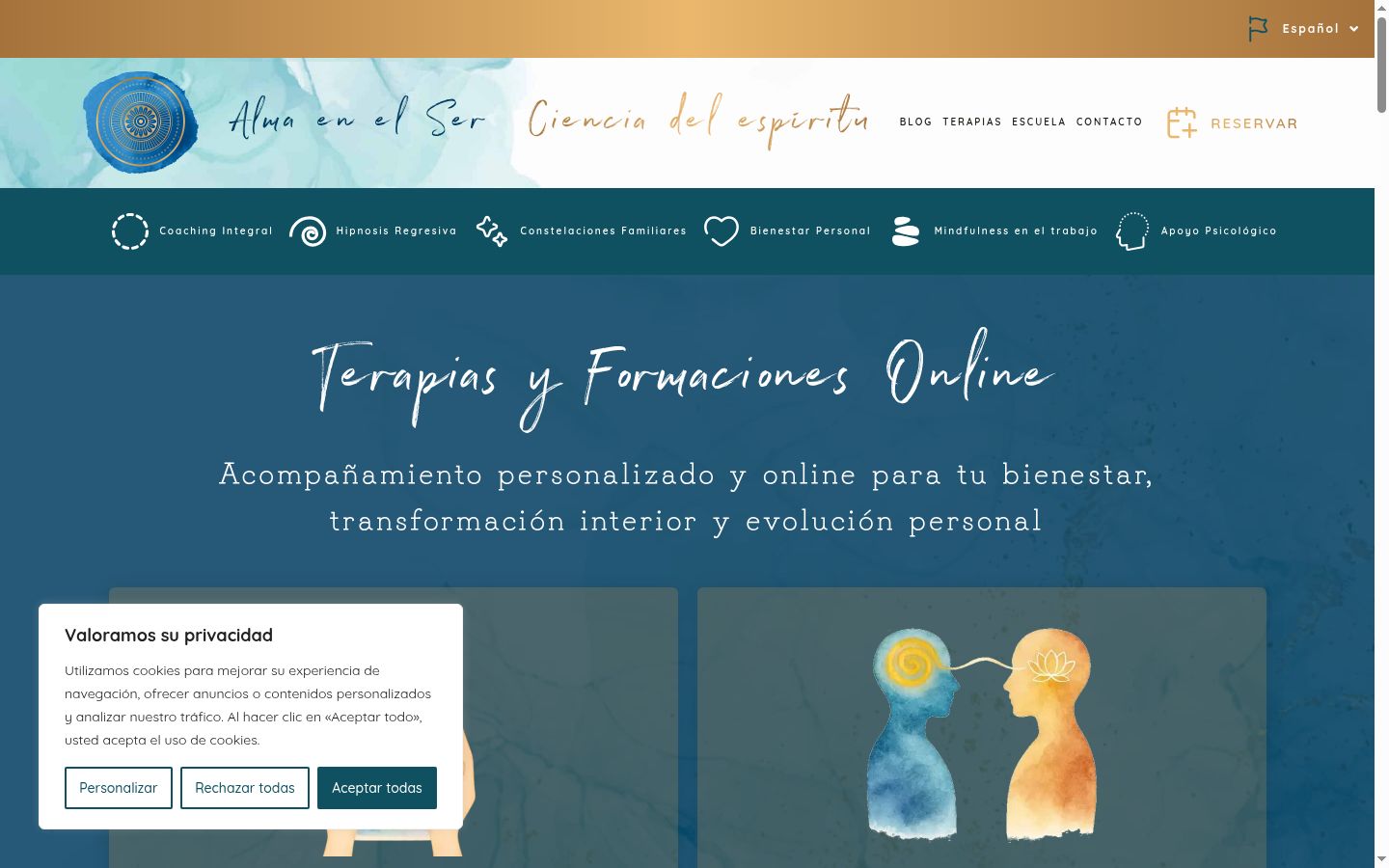 Screenshot del banner di consenso mostrato prima di qualsiasi interazione