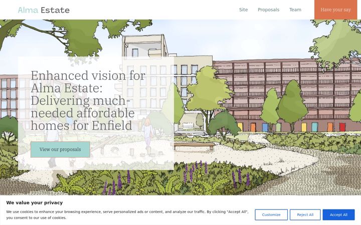 Screenshot of almaestateregeneration.co.uk