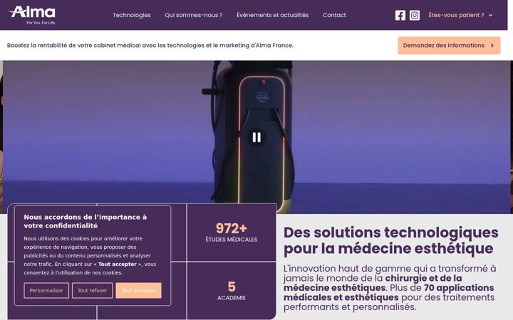 Screenshot of almafrance.fr