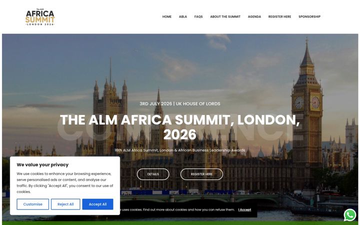 Screenshot of almafricasummit.com