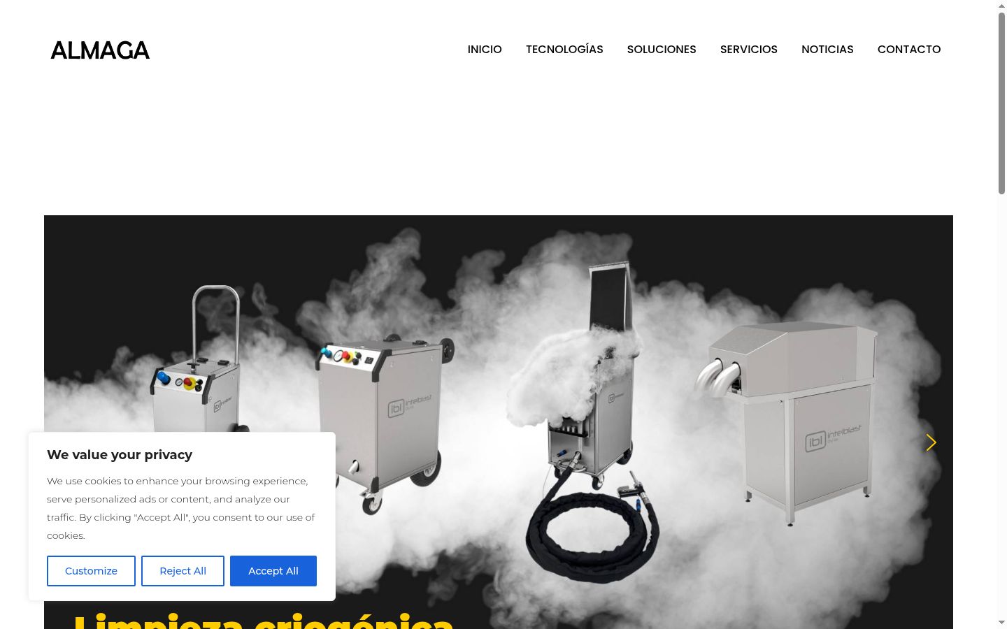 Screenshot del banner di consenso mostrato prima di qualsiasi interazione
