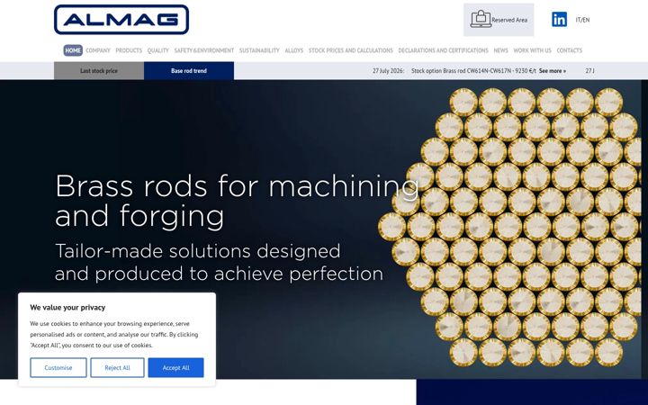 Screenshot di almagbrass.com