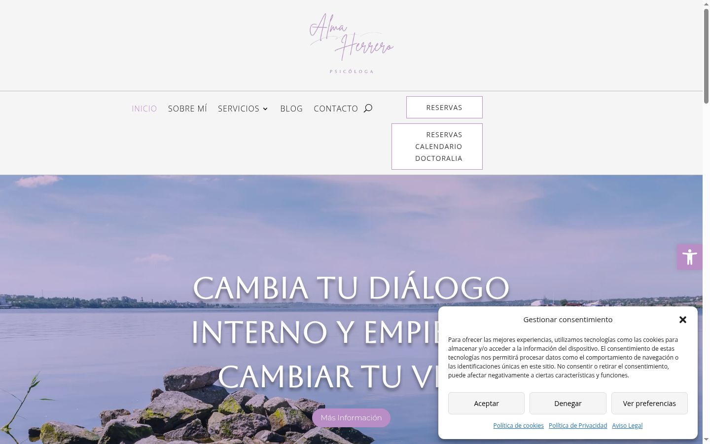 Screenshot of the consent banner shown before any interaction
