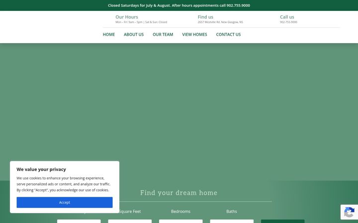Screenshot of almahomes.ca