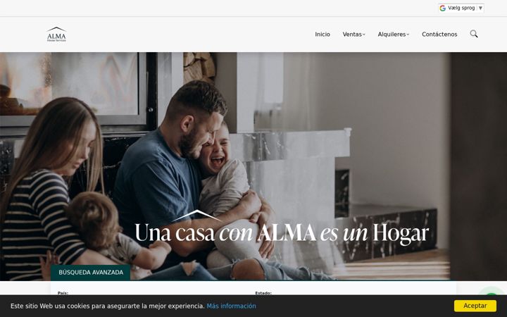 Screenshot of almahouservices.com.ve