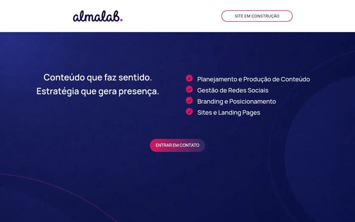Screenshot of almalabagencia.com.br